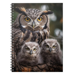 Caderno Espiral Notebook De Foto Espiral Da Família Owl