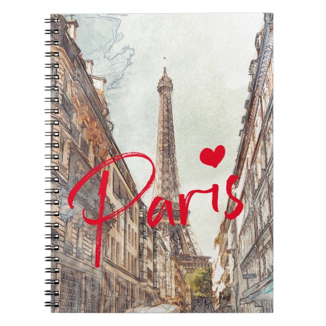 Caderno Espiral Notebook de Foto Espiral de Paris (Frente)