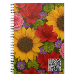 Caderno Espiral Notebook de Foto Espiral de Rosa de girassol