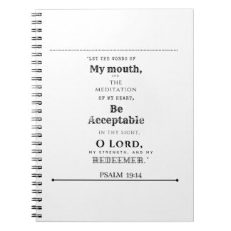 Caderno Espiral Notebook De Foto Espiral Psalm 19:14