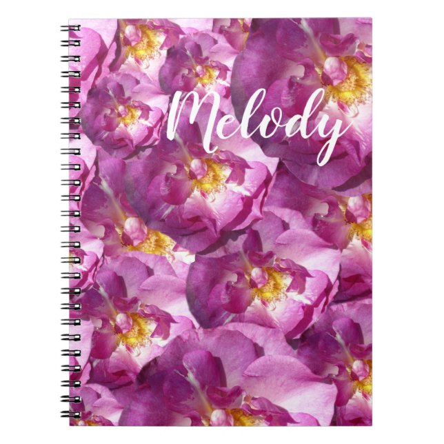 Caderno Espiral Notebook de Fotografia de Rosas Rosa (Frente)