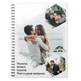 Caderno Espiral Notebook de fotos da família abençoada e agradecid