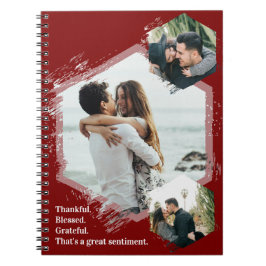 Caderno Espiral Notebook de fotos da família abençoada e agradecid