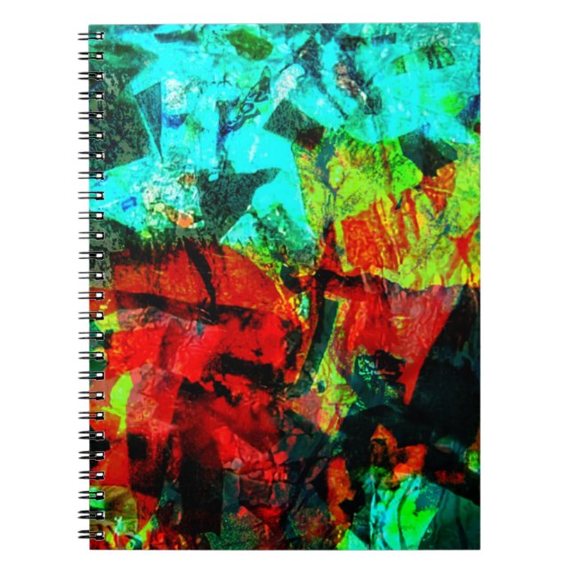 Caderno Espiral Notebook de fotos espirais abstrato azul-calmo,Azu (Frente)