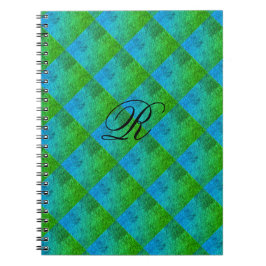Caderno Espiral Notebook de fotos espirais AZUL AZUL VERDE MODERNO