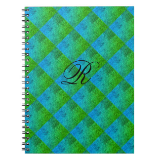 Caderno Espiral Notebook de fotos espirais AZUL AZUL VERDE MODERNO