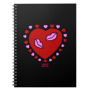 Caderno Espiral Notebook de fotos espirais com beijos adoráveis