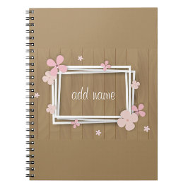 Caderno Espiral Notebook de fotos espirais com flores cor-de-rosa