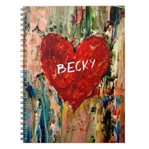 Caderno Espiral Notebook de fotos espirais de arte cardíaca pintad