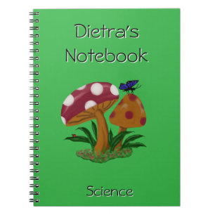 Caderno Espiral Notebook de fotos espirais de cogumelos