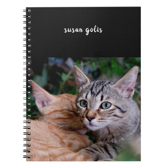 Caderno Espiral Notebook de fotos espirais de gatos bonitos (Frente)