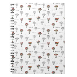 Caderno Espiral Notebook de fotos espirais do Buquê Flor