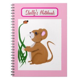 Caderno Espiral Notebook de fotos espirais do mouse e Ladybug