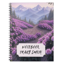 Caderno Espiral Notebook de fotos espirais do Rosa Purple Garden