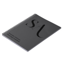 Caderno Espiral Notebook de fotos espirais monograma minimalista e