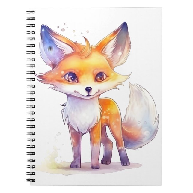 Caderno Espiral Notebook de Fox Espiral de Bebê Bonito (Frente)