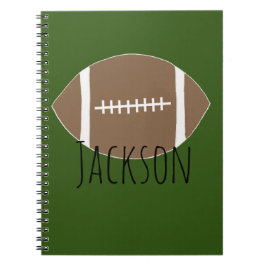 Caderno Espiral Notebook de futebol de nome personalizado