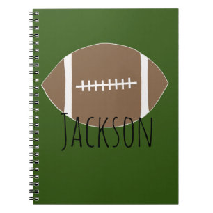 Caderno Espiral Notebook de futebol de nome personalizado