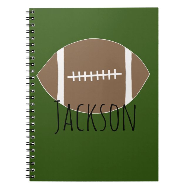 Caderno Espiral Notebook de futebol de nome personalizado (Frente)