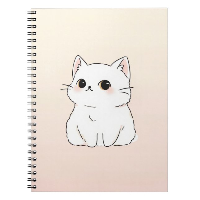 Caderno Espiral Notebook de gato bonito — Design de Cobrir pastel  (Frente)