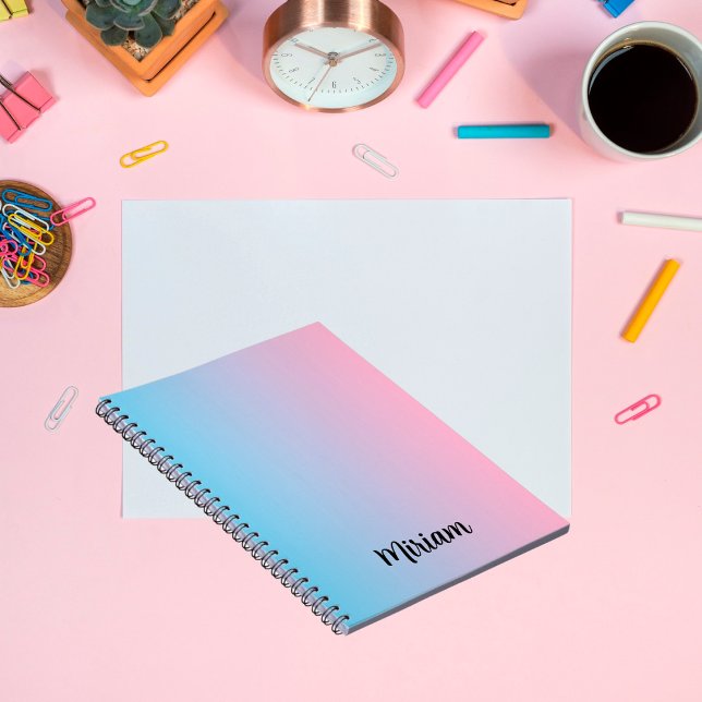 Caderno Espiral Notebook De Gradação Cor-De-Rosa E Azul (Criador carregado)