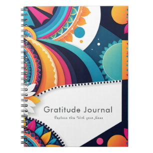 Caderno Espiral Notebook de Gratidão Personalizado