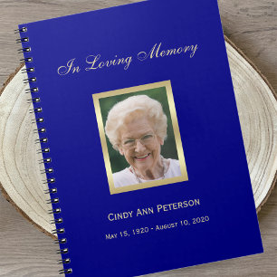 Caderno Espiral Notebook de Guest Memorial ou Funeral
