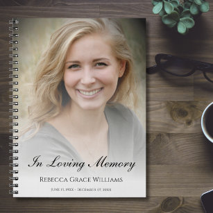 Caderno Espiral Notebook de Guest Memorial ou Funeral