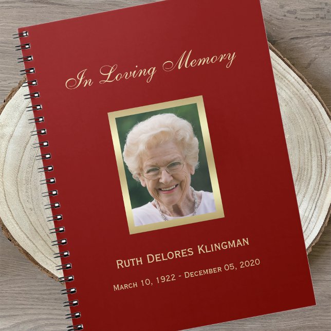 Caderno Espiral Notebook de Guest Memorial ou Funeral (Criador carregado)