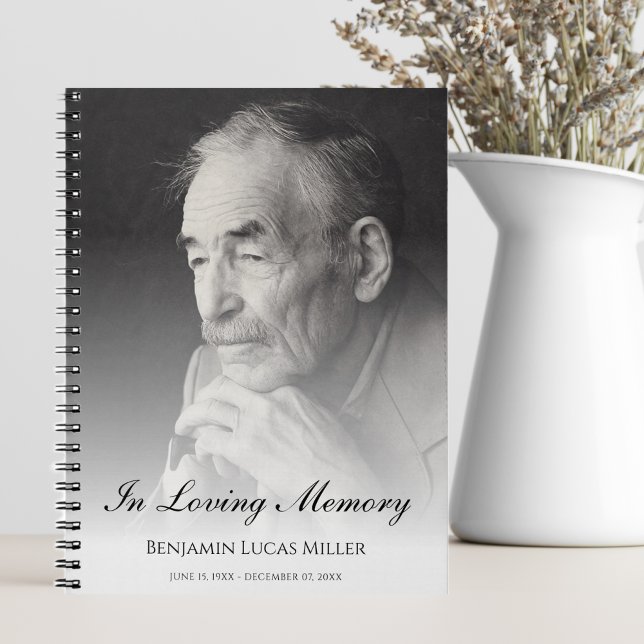 Caderno Espiral Notebook de Guest Memorial ou Funeral (Photo Memorial Book)