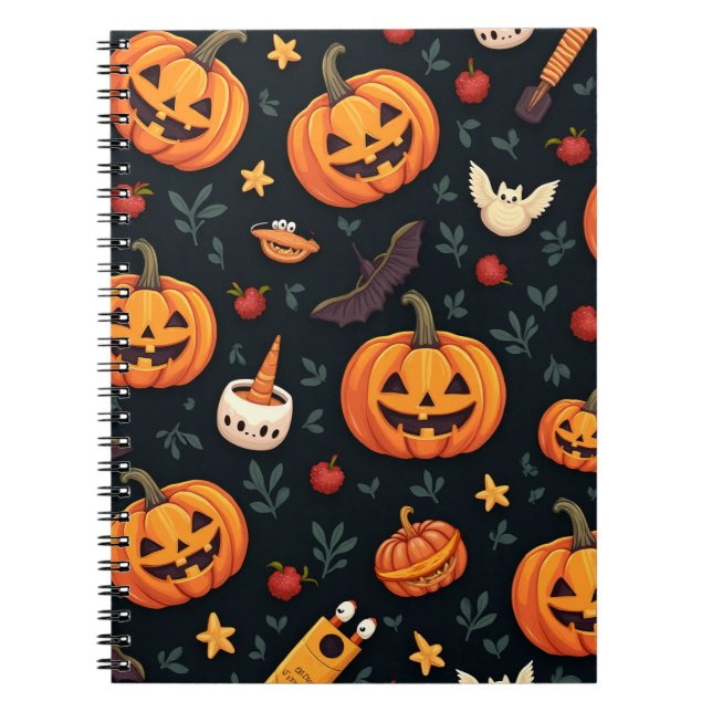 Caderno Espiral Notebook de Halloween assustador - Perfeito para O (Frente)