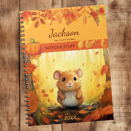 Caderno Espiral Notebook de Hamster da Floresta de outono
