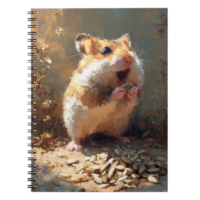 Caderno Espiral Notebook de Hamster Feliz (Frente)