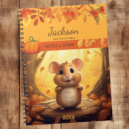 Caderno Espiral Notebook de Hamster Florestal de outono