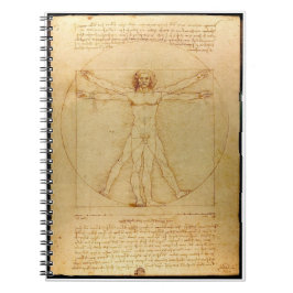 Caderno Espiral Notebook de homem vitruviano da Da Vinci