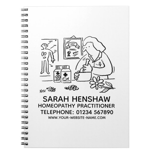 Caderno Espiral Notebook de Homeopatia Homeopática (Frente)