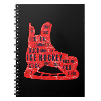 Caderno Espiral Notebook de hóquei no gelo (skate vermelho com pal