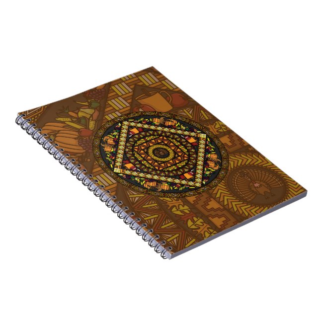 Caderno Espiral Notebook de ícones de ação de graças (Lado Direito)