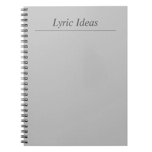Caderno Espiral Notebook de ideias líricas de Cinzas personalizáve (Frente)