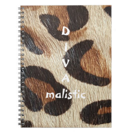 Caderno Espiral Notebook de impressão leopardo DIVAmalístico