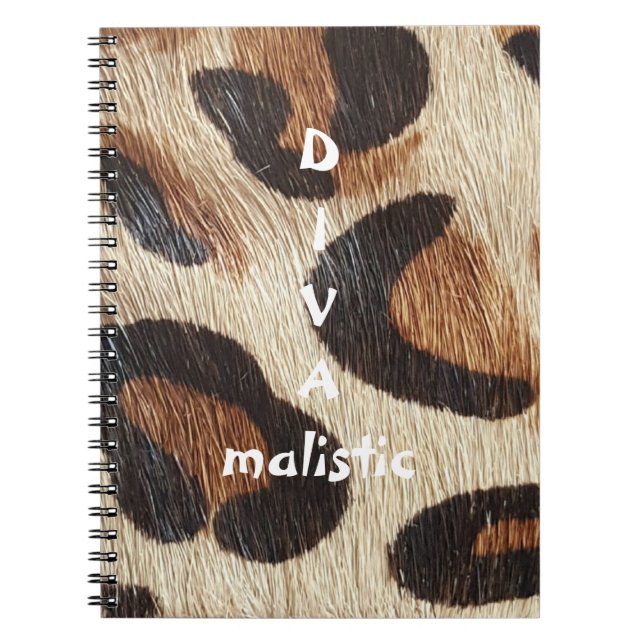 Caderno Espiral Notebook de impressão leopardo DIVAmalístico (Frente)