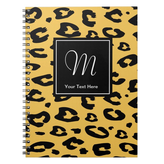 Caderno Espiral notebook de impressão leopardo | Impressão animal  (Frente)