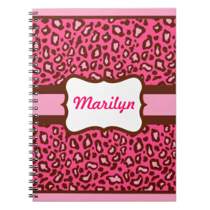 Caderno Espiral Notebook de impressão leopardo personalizado