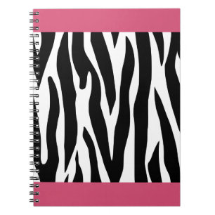 Caderno Espiral Notebook de impressão zebra rosa