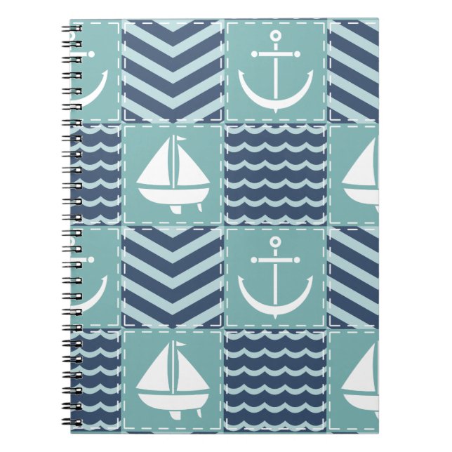 Caderno Espiral Notebook de inclinação náutica (Frente)