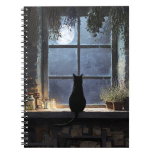 Caderno Espiral Notebook de janela de Cat Lua