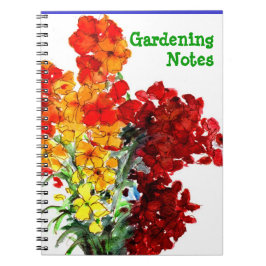 Caderno Espiral Notebook de jardinagem de flores alcaravia e laran