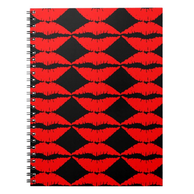 Caderno Espiral Notebook de Lábios vermelhos (Frente)