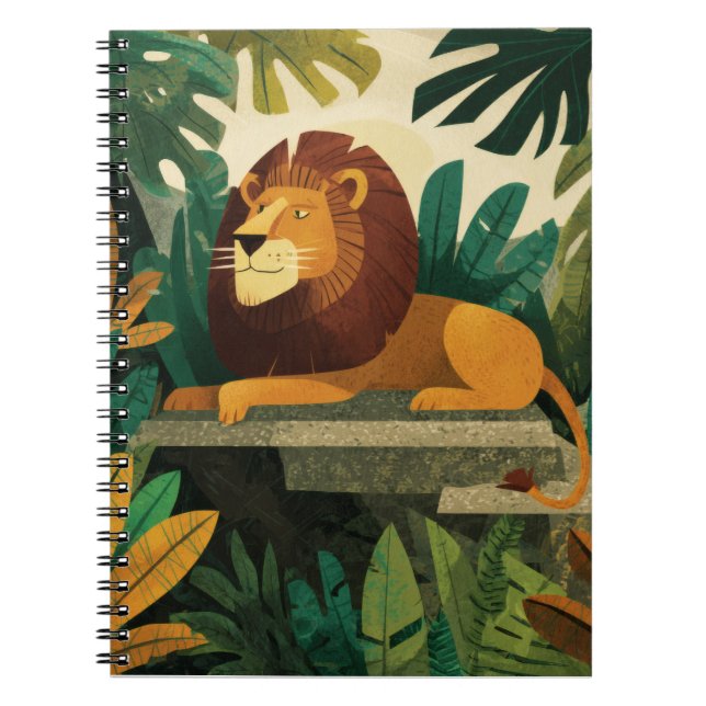 Caderno Espiral Notebook de Leaf de Leão Selvagem Regal (Frente)