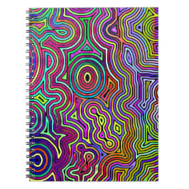 Caderno Espiral notebook de linhas multicoloridas com abstrato